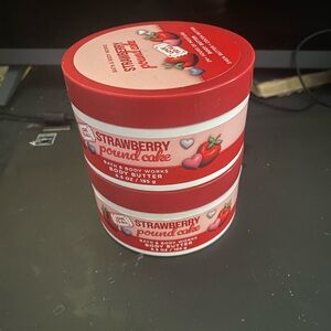 Bath & Body Works Strawberry Pound Cake Body Butter - Red & White